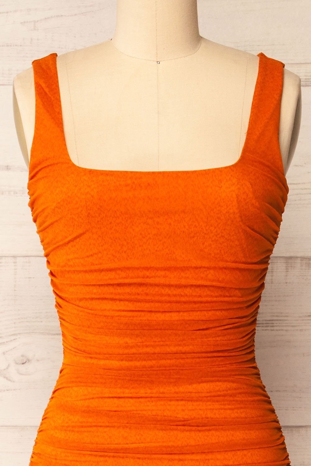 Fecho Orange | Fitted Ruched Midi Dress sold by Boutique 1861 product image thumbnail 2