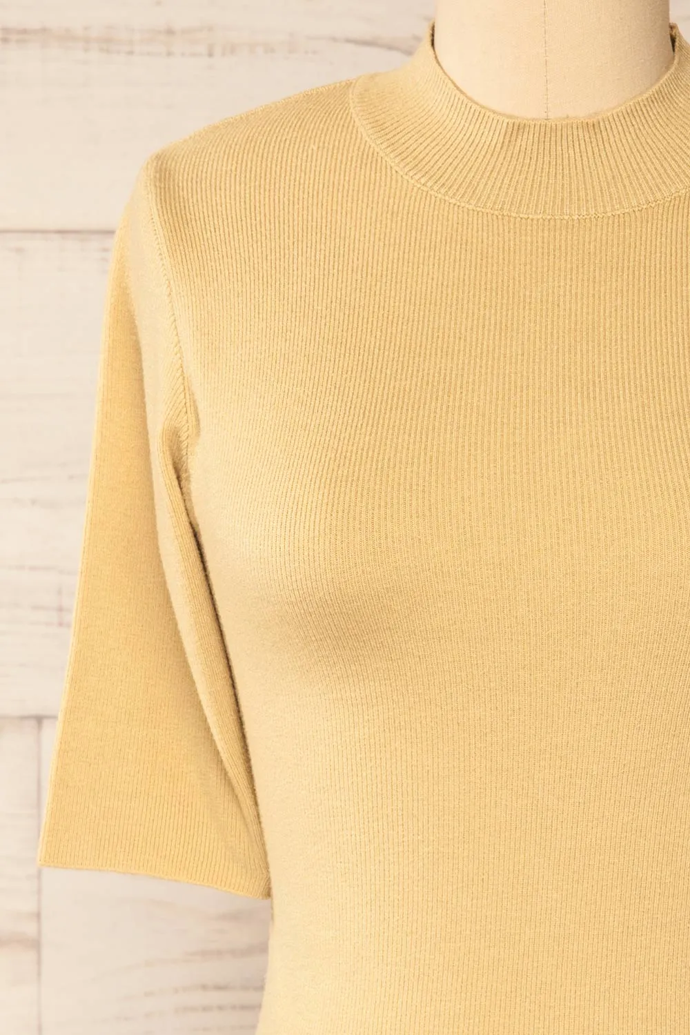 Palermo Beige | Short Sleeve Mock Neck Top sold by Boutique 1861 product image thumbnail 2