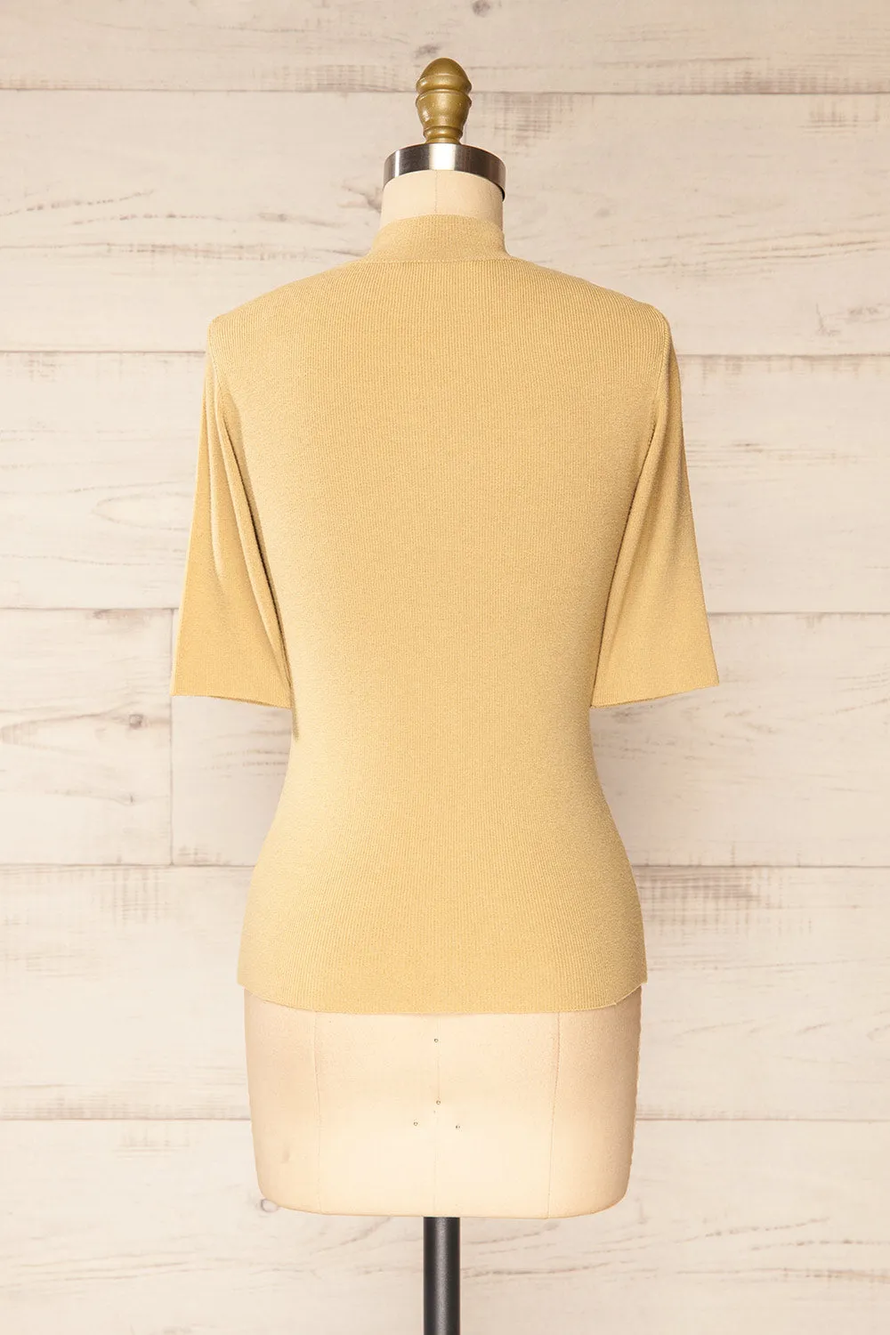 Palermo Beige | Short Sleeve Mock Neck Top sold by Boutique 1861 product image thumbnail 5