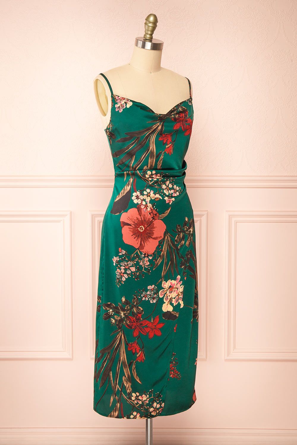 Annelise Green | Cowl Neck Floral Midi Dress sold by Boutique 1861 product image thumbnail 3