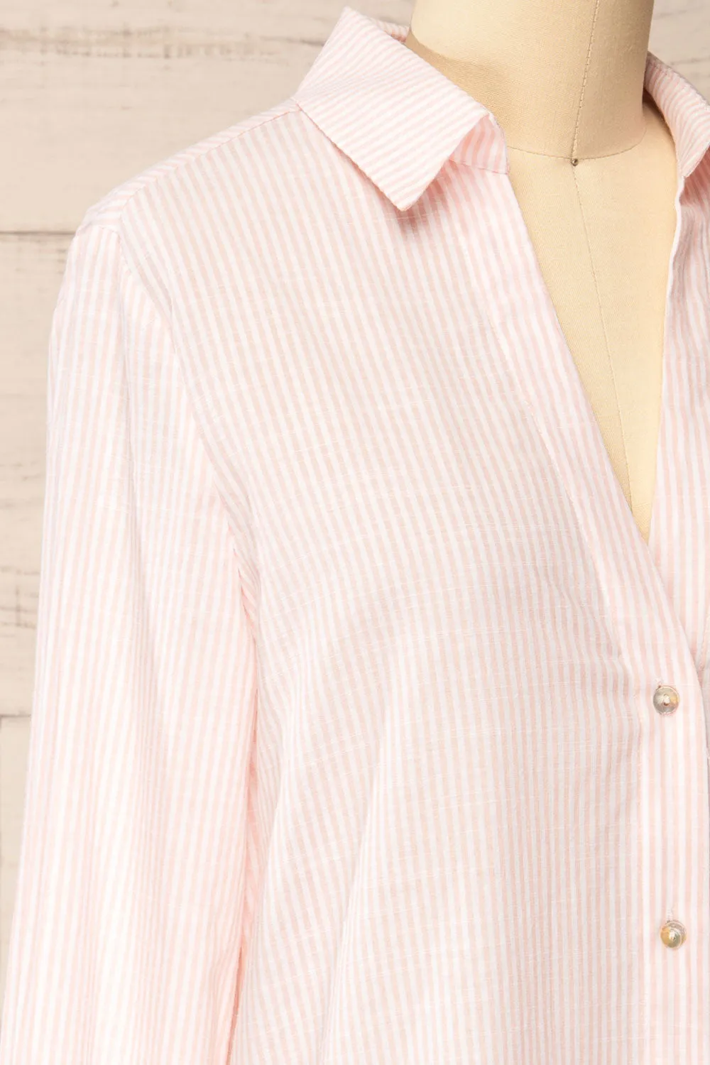 Stannard | Long Pink Striped Shirt sold by Boutique 1861 product image thumbnail 4