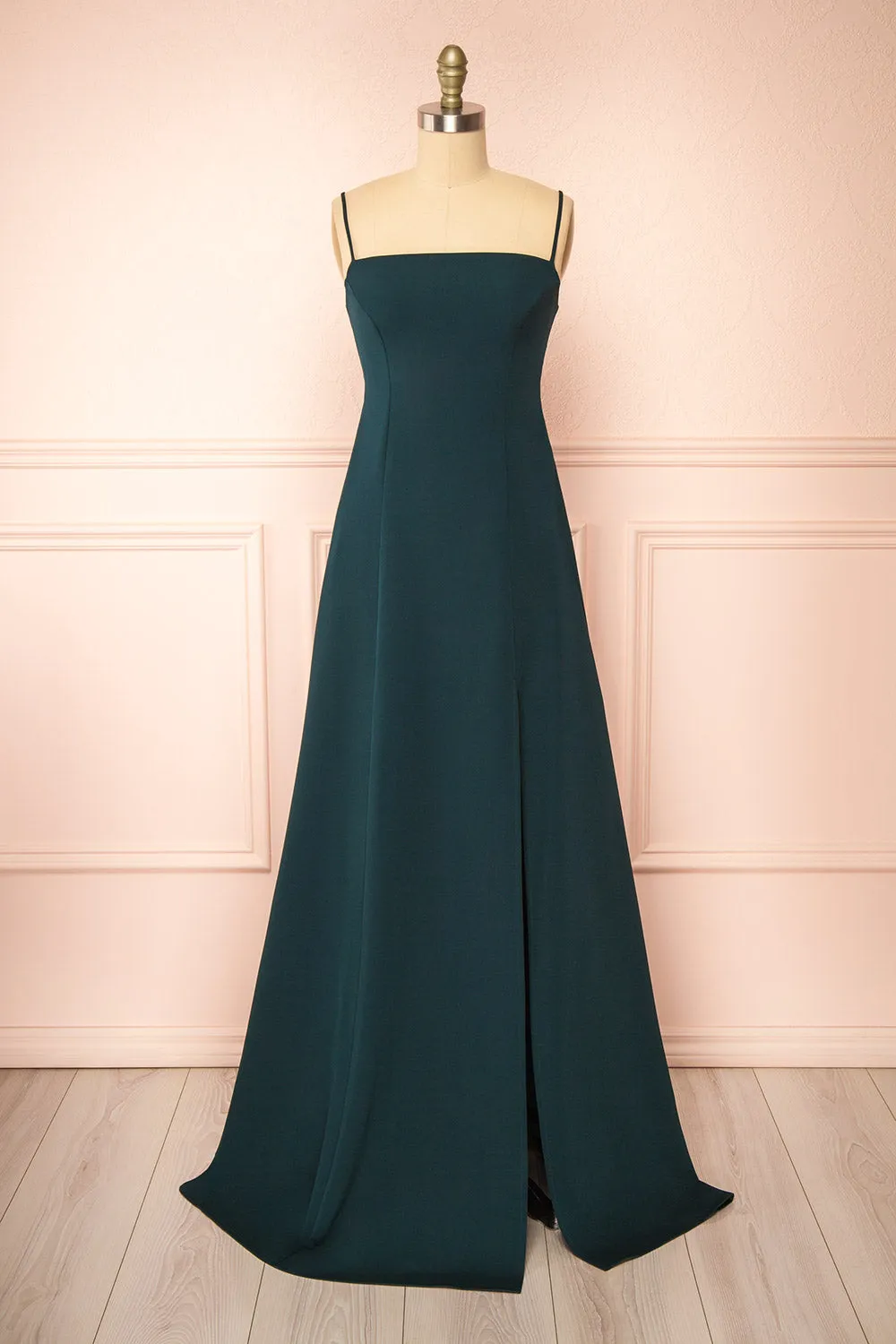 Estella Green | Maxi A-line Dress w/ Slit sold by Boutique 1861