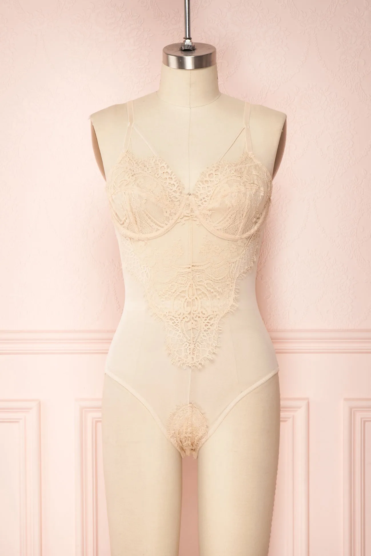 Ebetsu | Beige Lace bodysuit sold by Boutique 1861