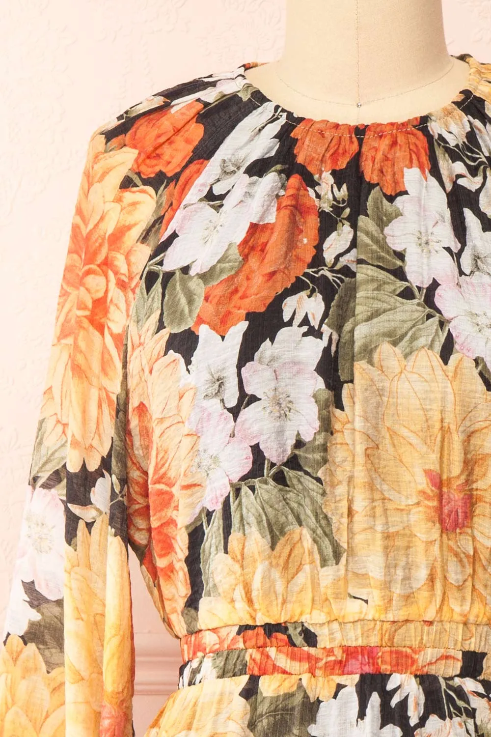 Zelaraine | Short Floral Dress w/ Long Sleeves sold by Boutique 1861 product image thumbnail 2