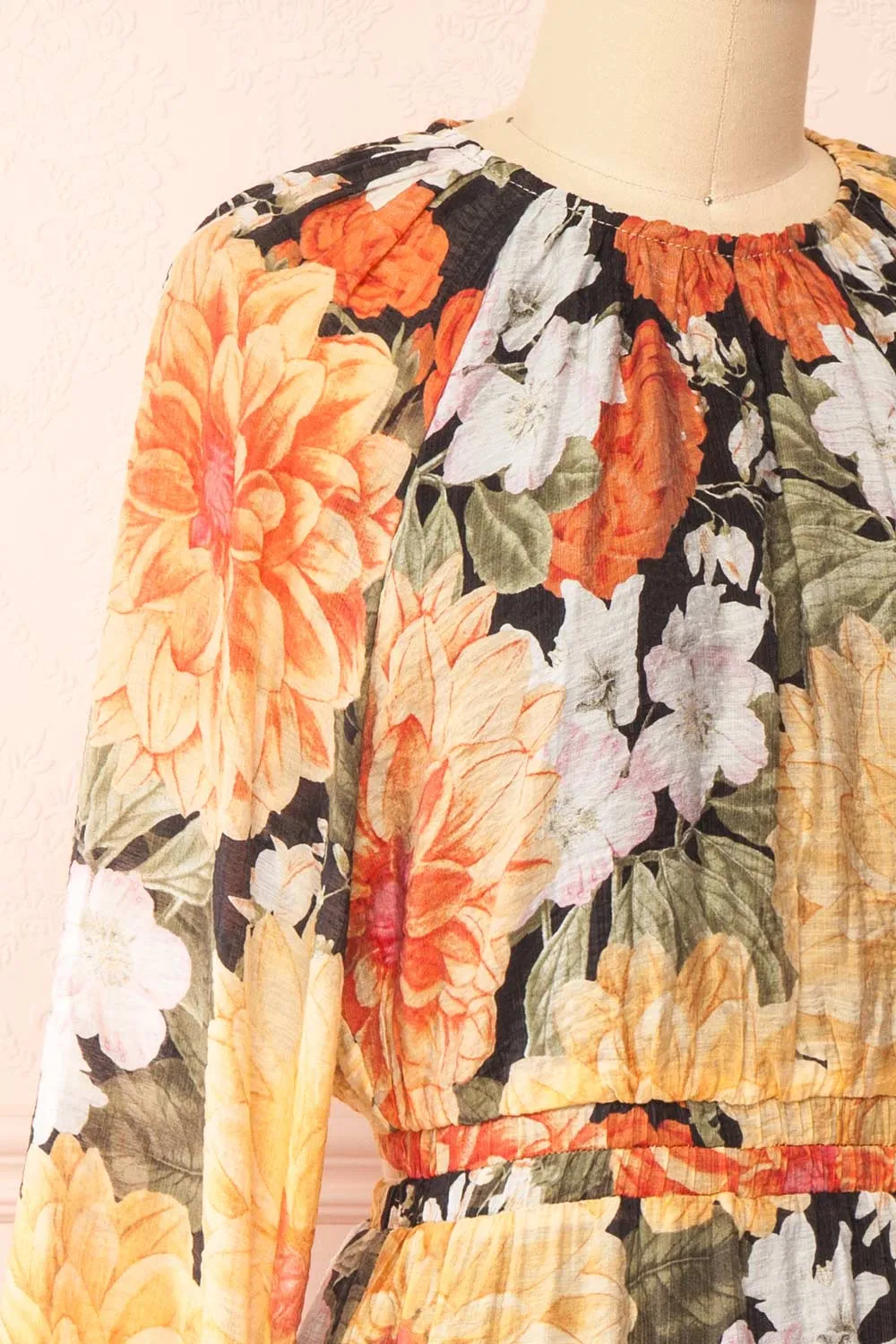 Zelaraine | Short Floral Dress w/ Long Sleeves sold by Boutique 1861 product image thumbnail 4