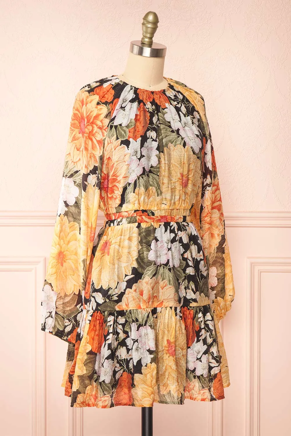 Zelaraine | Short Floral Dress w/ Long Sleeves sold by Boutique 1861 product image thumbnail 3