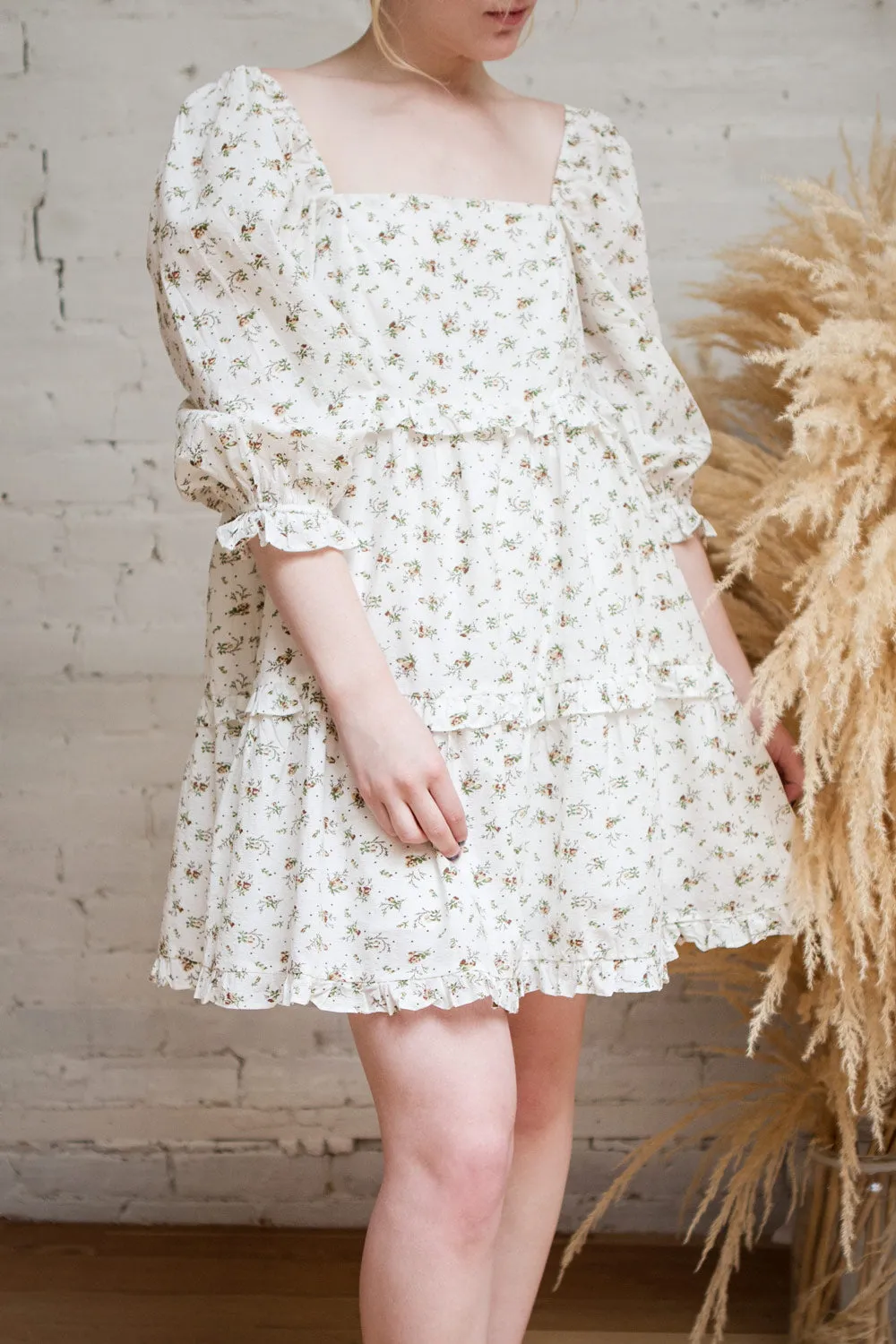 Linea | Floral Short Dress w/ Puffy Sleeves sold by Boutique 1861 product image thumbnail 2