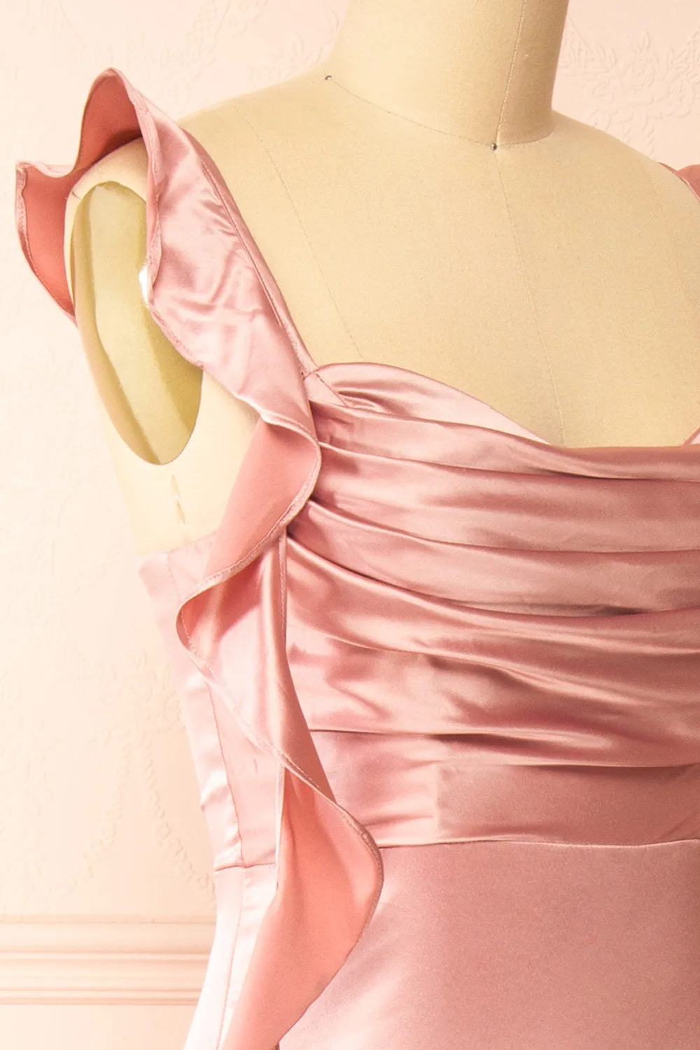 Rolania | Long Mauve Satin Dress sold by Boutique 1861 product image thumbnail 4