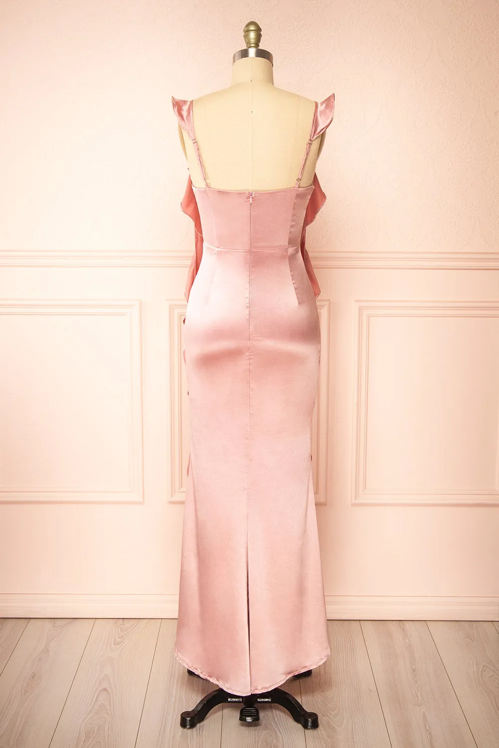Rolania | Long Mauve Satin Dress sold by Boutique 1861 product image thumbnail 5