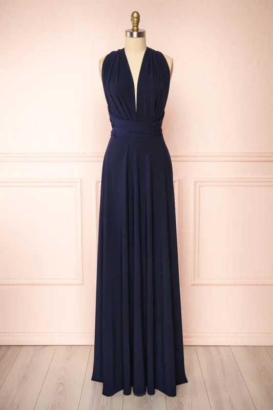 Violaine Navy | Convertible Maxi Dress sold by Boutique 1861