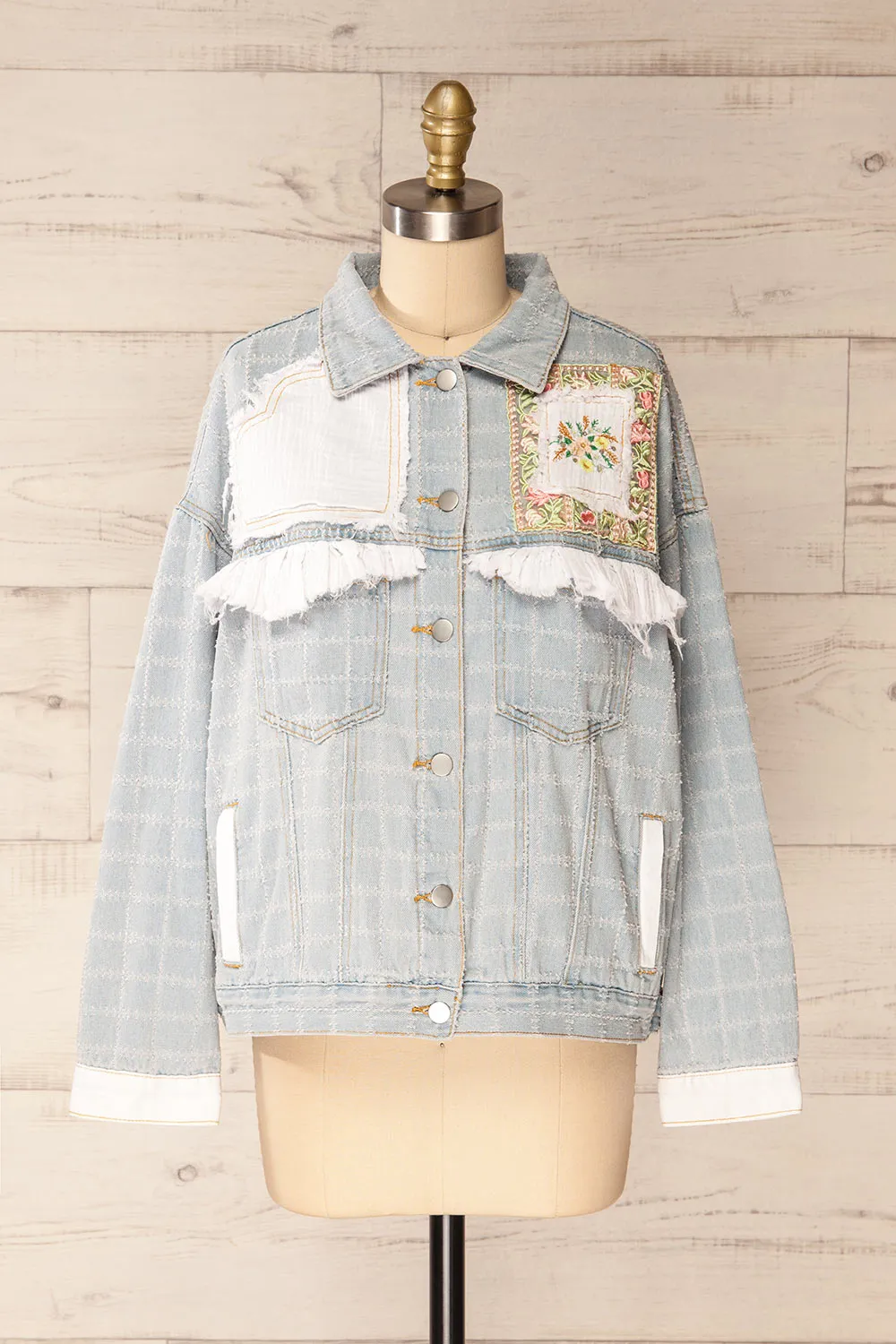 Lisbon Blue | Oversized Denim Jacket w/ Embroidery sold by Boutique 1861 product image thumbnail 4