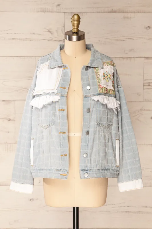 Lisbon Blue | Oversized Denim Jacket w/ Embroidery sold by Boutique 1861