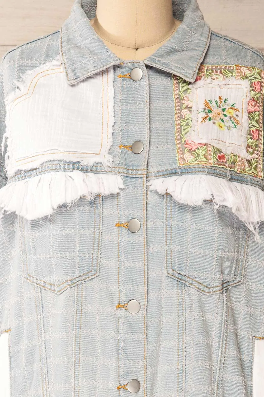 Lisbon Blue | Oversized Denim Jacket w/ Embroidery sold by Boutique 1861 product image thumbnail 3