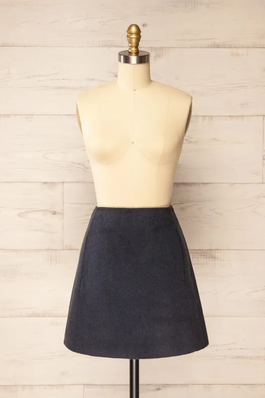 Aberfoyle | Short Felt Navy Skirt w/ Pockets sold by Boutique 1861