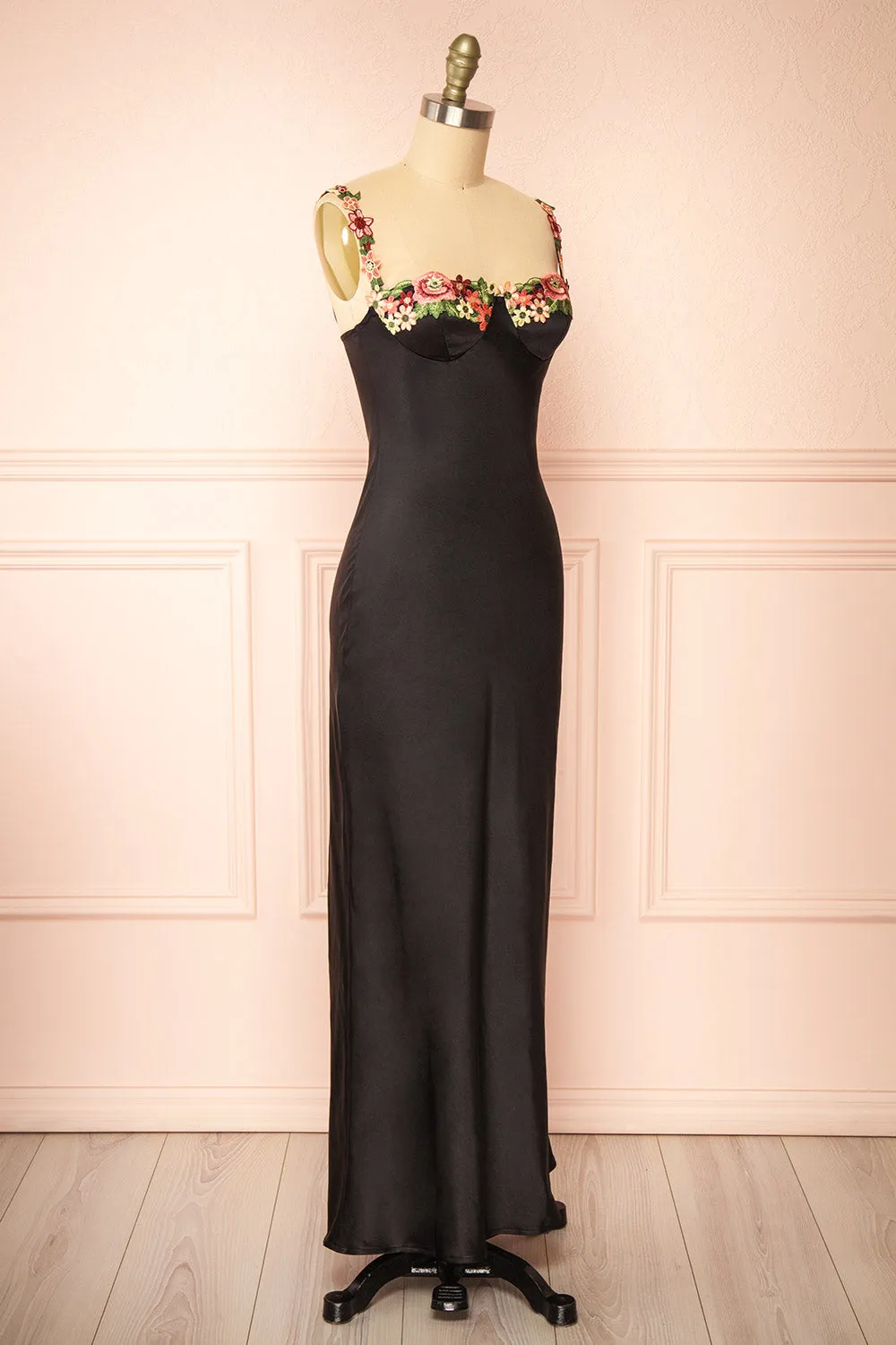 Ramona Black | Slip Dress w/ Floral Embroidery sold by Boutique 1861 product image thumbnail 3