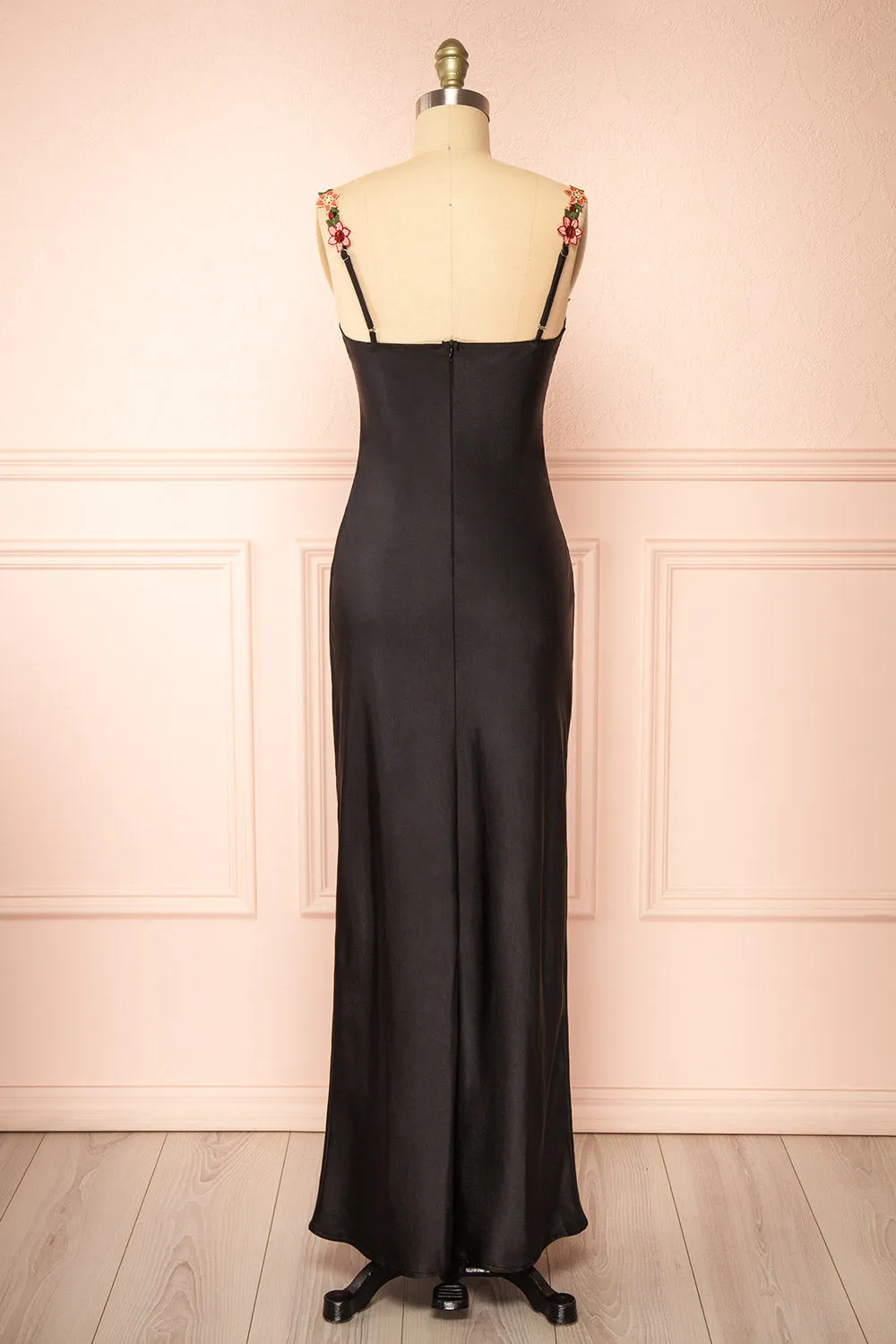 Ramona Black | Slip Dress w/ Floral Embroidery sold by Boutique 1861 product image thumbnail 5