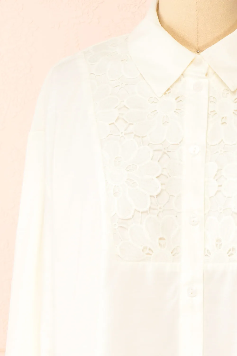 Caselotta | Ivory Shirt w/ Embroidered Flowers sold by Boutique 1861 product image thumbnail 2