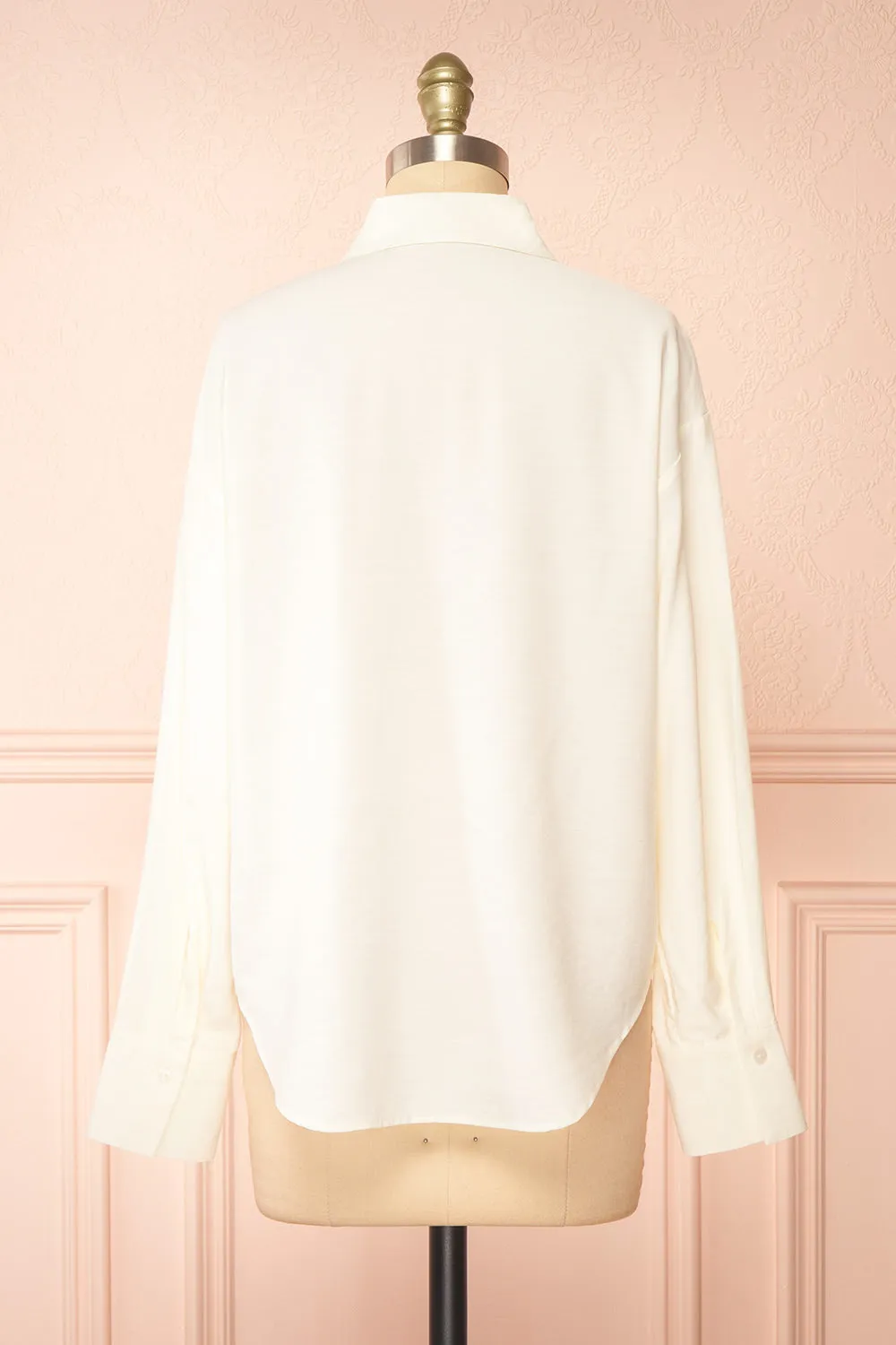Caselotta | Ivory Shirt w/ Embroidered Flowers sold by Boutique 1861 product image thumbnail 5
