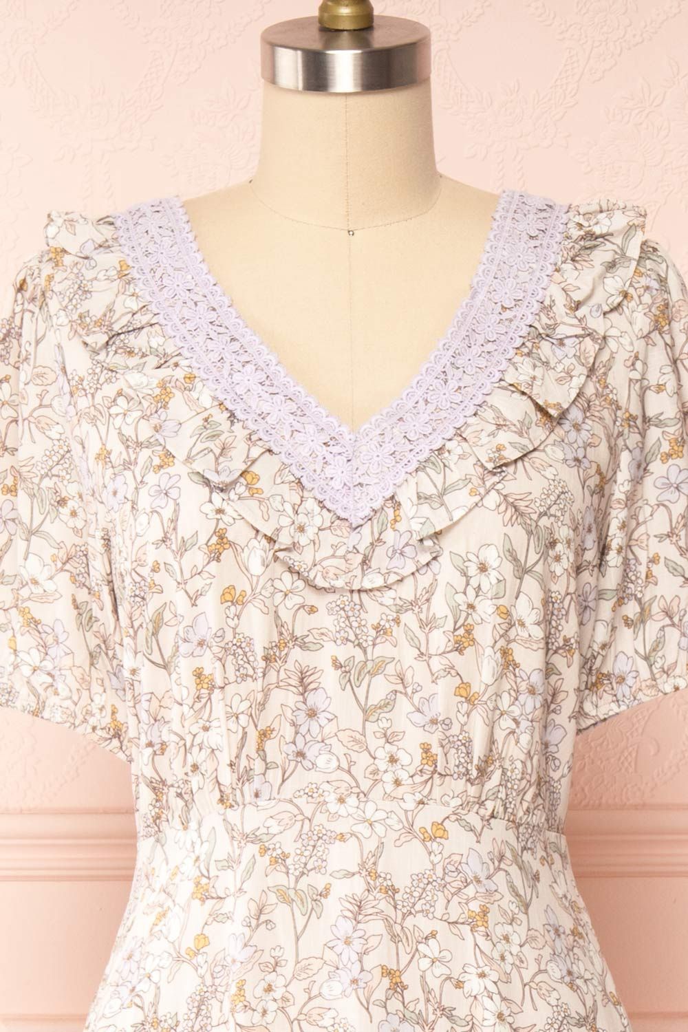 Corinne | Floral Midi Dress w/ Embroidered Collar sold by Boutique 1861 product image thumbnail 2