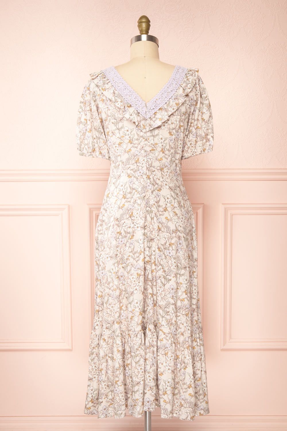 Corinne | Floral Midi Dress w/ Embroidered Collar sold by Boutique 1861 product image thumbnail 5