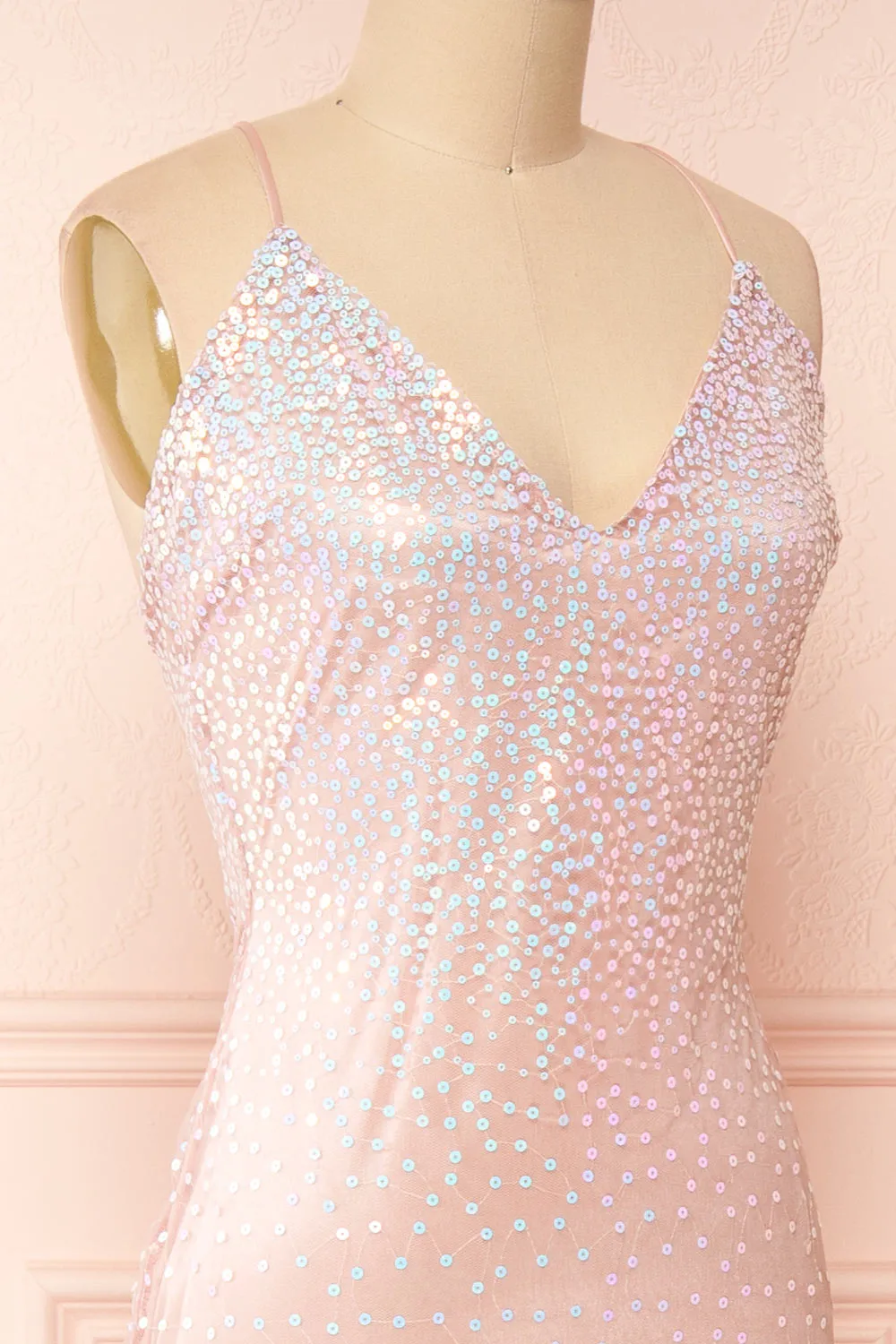 Shatta | Pink Maxi Dress w/ Sequins and Tulle sold by Boutique 1861 product image thumbnail 5