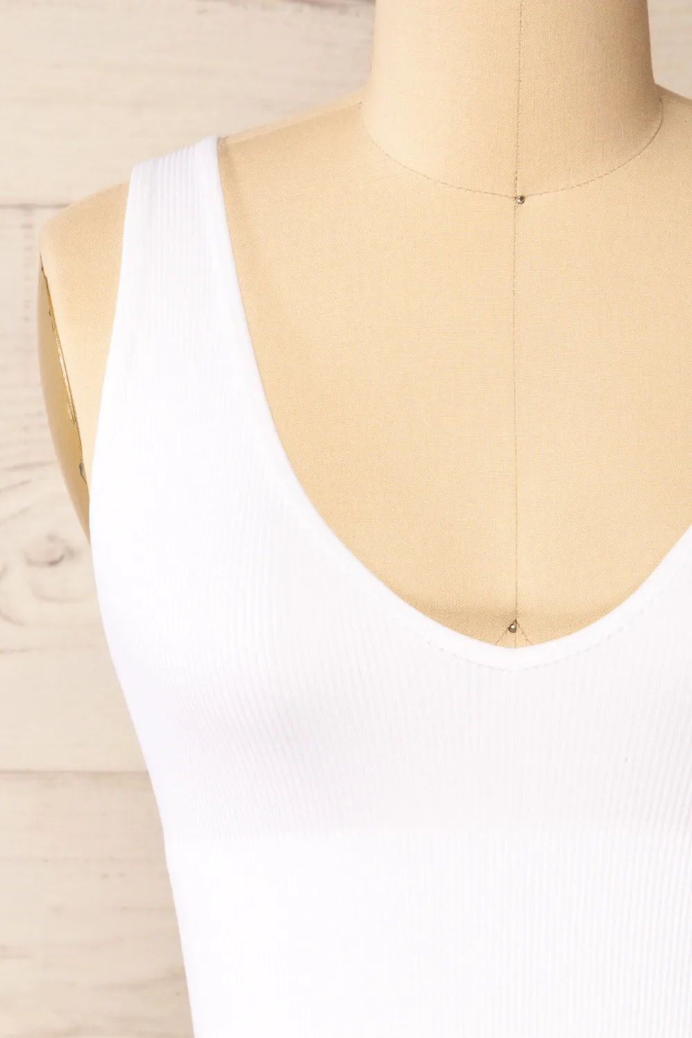 Vaugneray White | Cropped Ribbed Cami sold by Boutique 1861 product image thumbnail 2