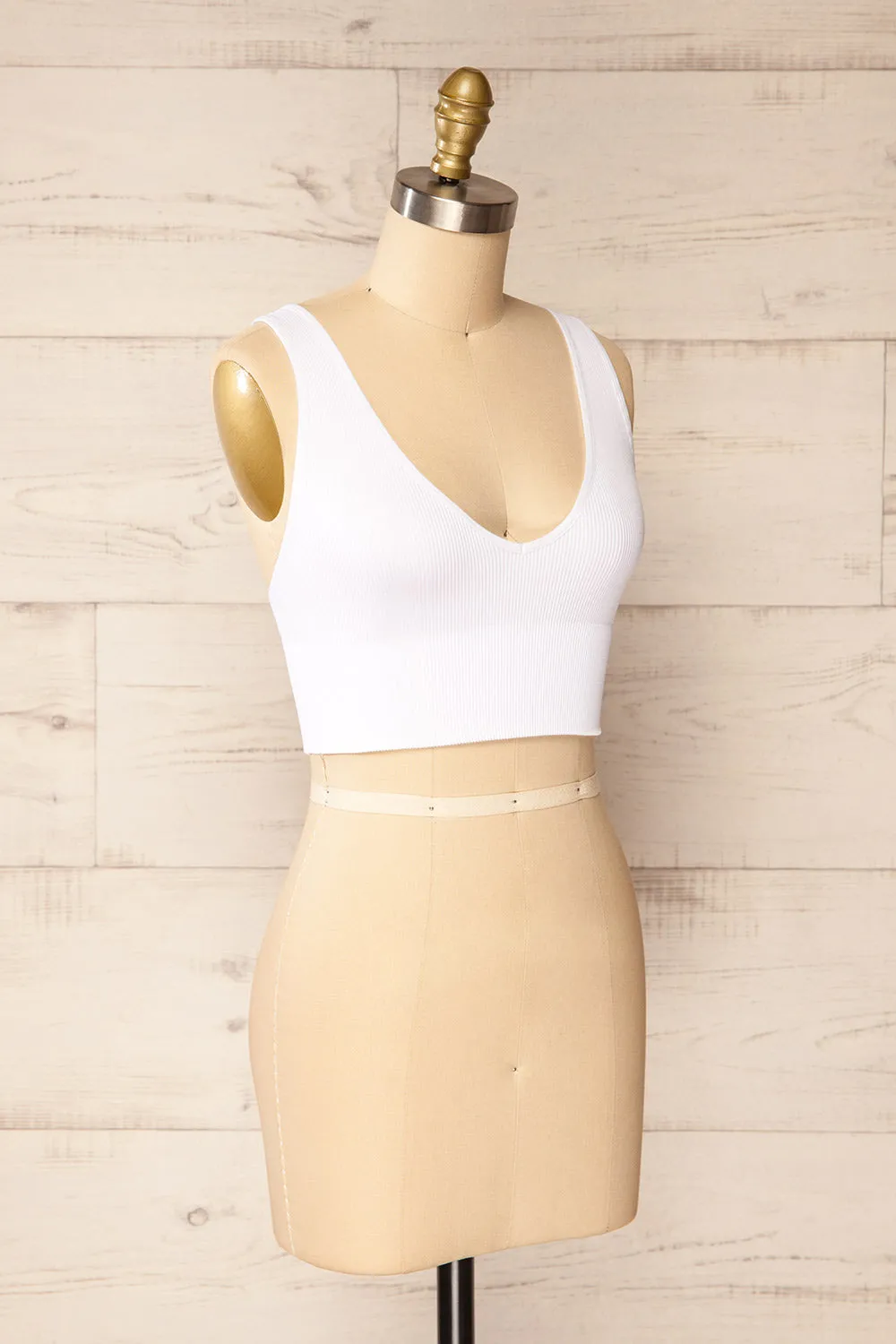 Vaugneray White | Cropped Ribbed Cami sold by Boutique 1861 product image thumbnail 3
