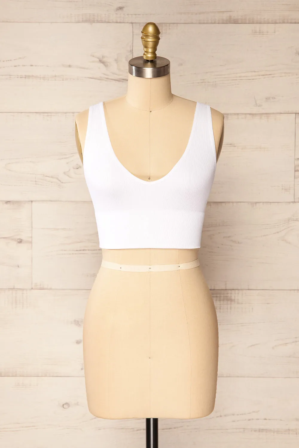 Vaugneray White | Cropped Ribbed Cami sold by Boutique 1861