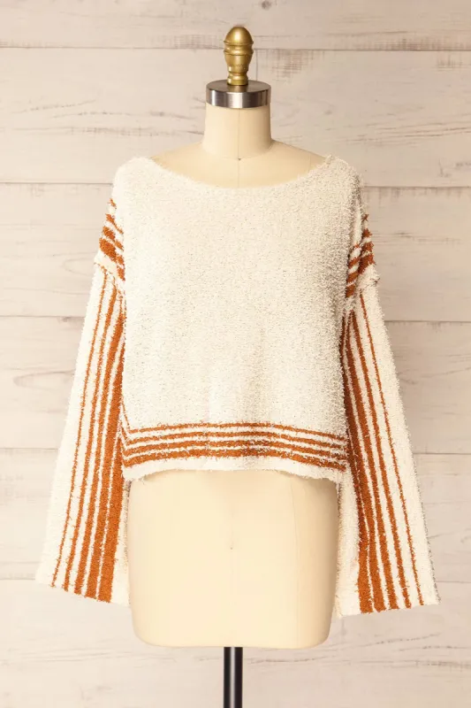 Sarlat | Fuzzy Knit Striped Sweater sold by Boutique 1861