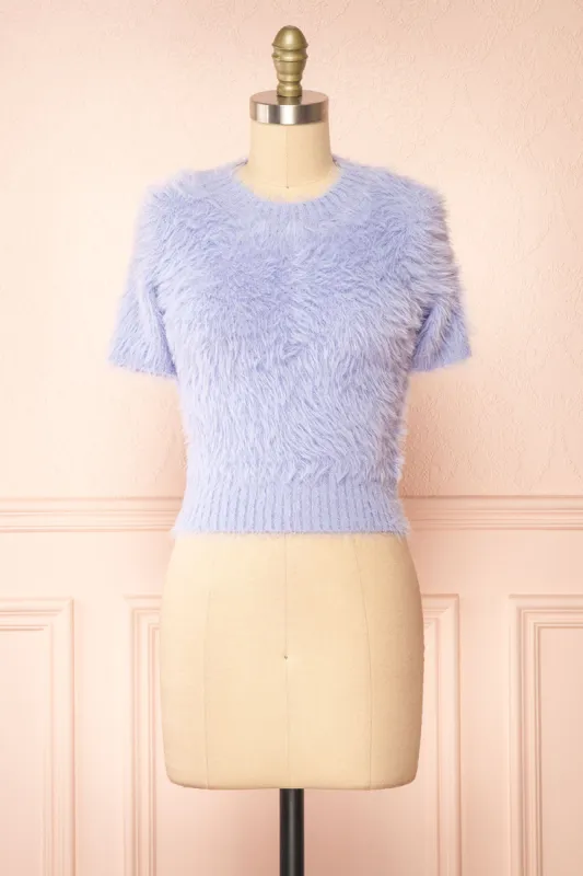 Bernadette | Fuzzy Lavender Top sold by Boutique 1861