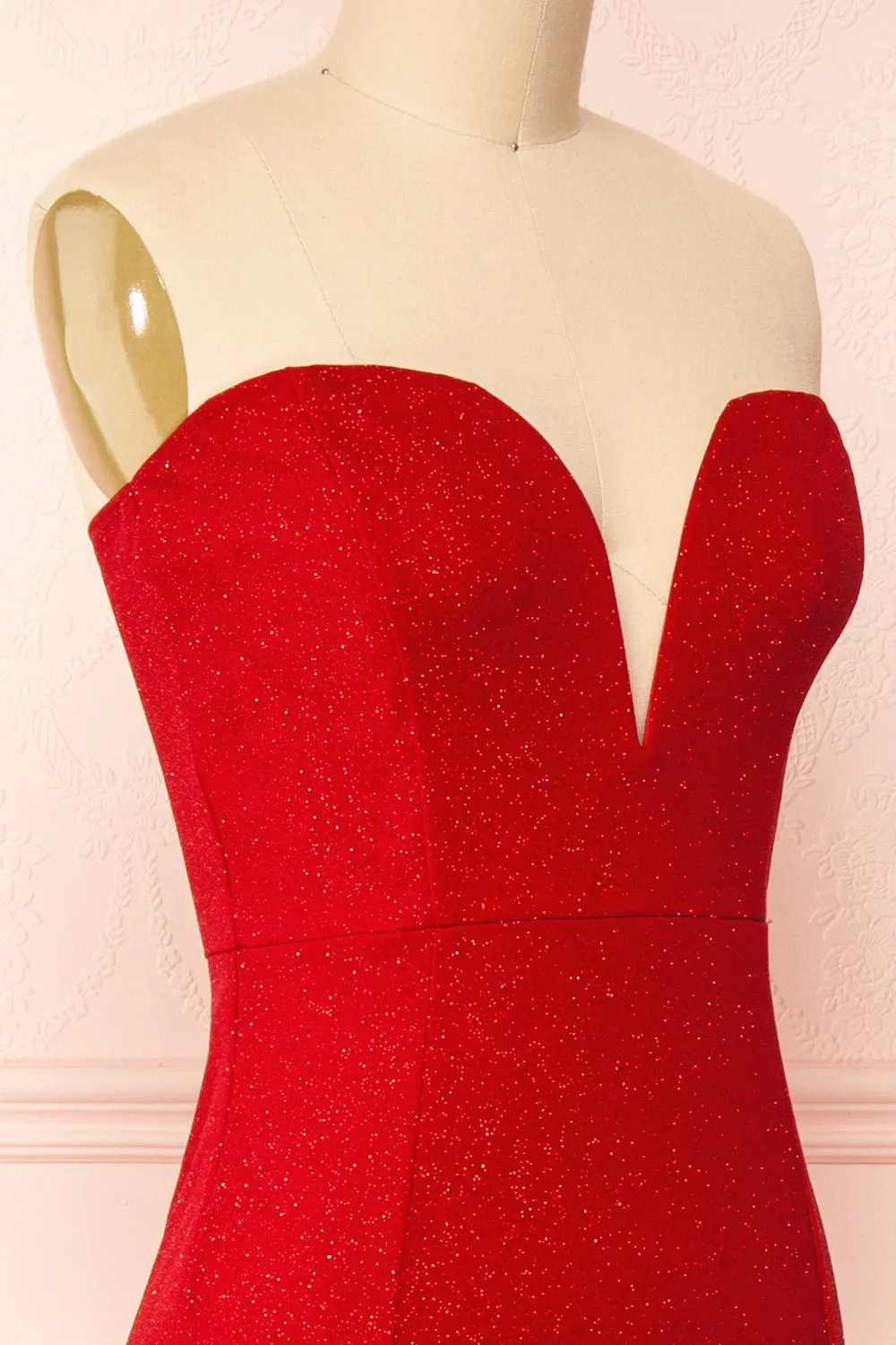 Norcia Red | Shimmery Bustier Mermaid Maxi Dress sold by Boutique 1861 product image thumbnail 5