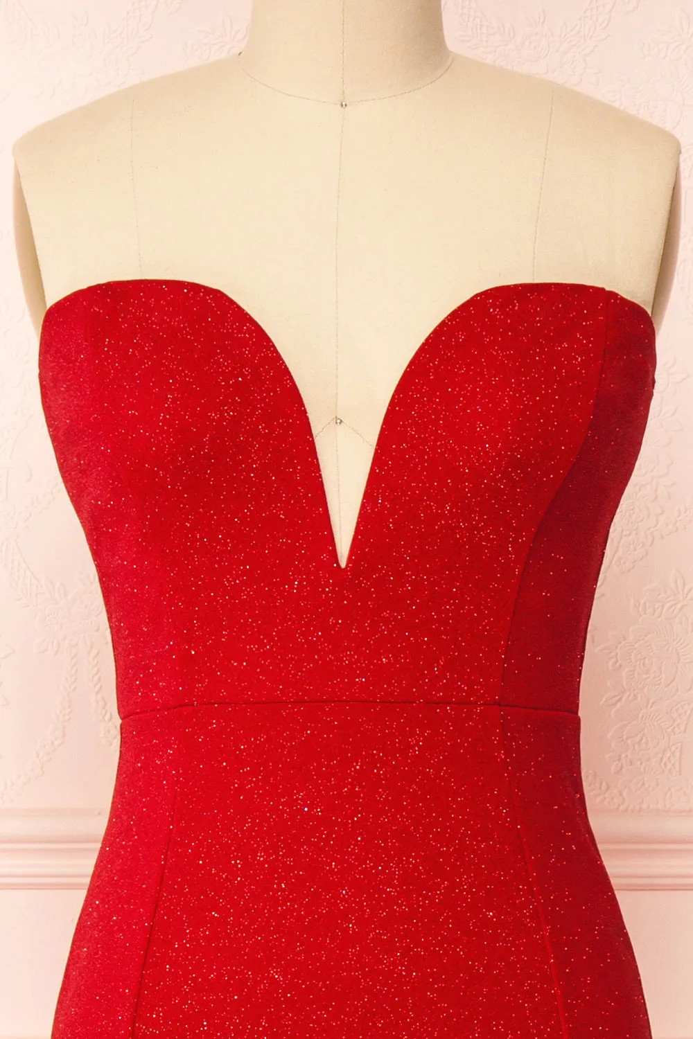 Norcia Red | Shimmery Bustier Mermaid Maxi Dress sold by Boutique 1861 product image thumbnail 3