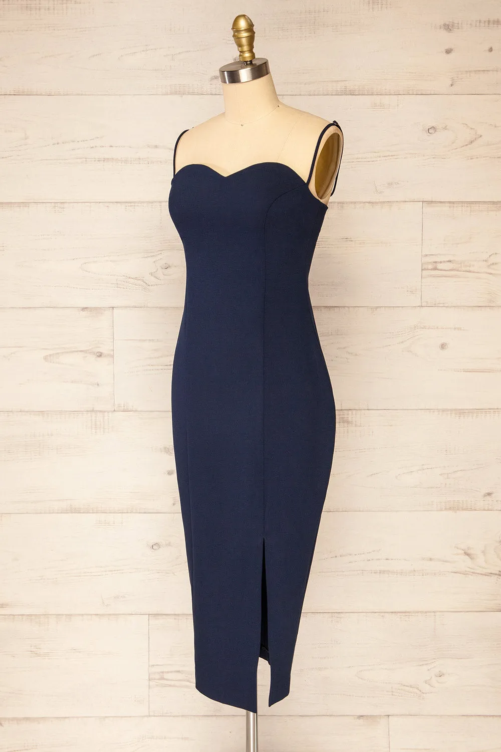 Miira Navy | Fitted Midi Dress w/ Sweetheart Neckline sold by Boutique 1861 product image thumbnail 4
