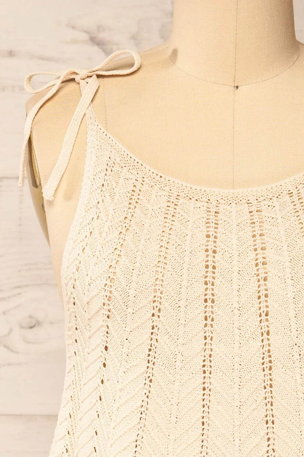 Byss | Beige Crochet Tank Top sold by Boutique 1861 product image thumbnail 2