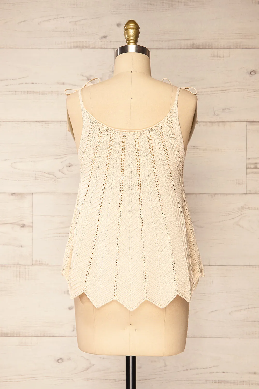 Byss | Beige Crochet Tank Top sold by Boutique 1861 product image thumbnail 5