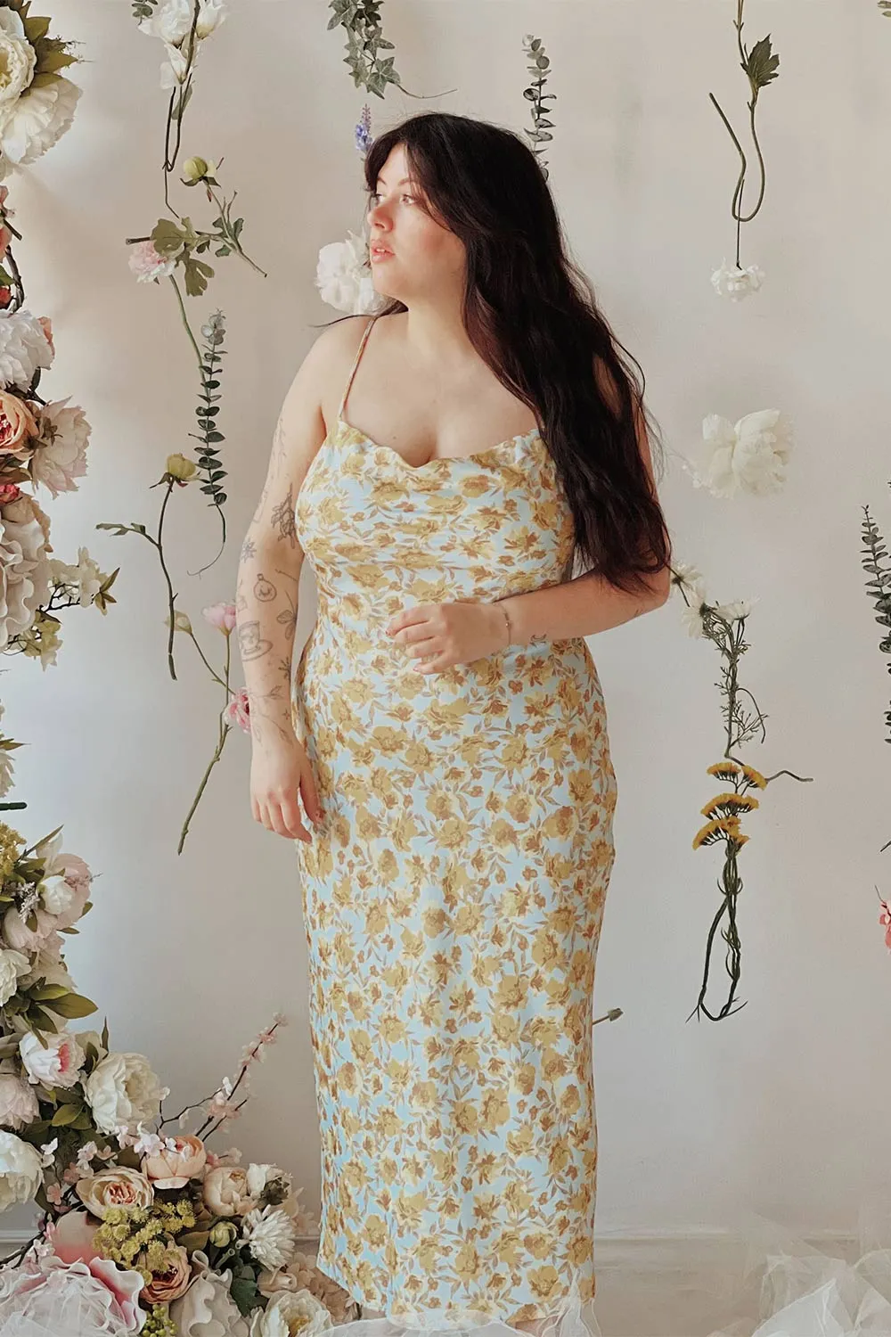 Dayna | Cowl Neck Floral Midi Dress sold by Boutique 1861 product image thumbnail 2