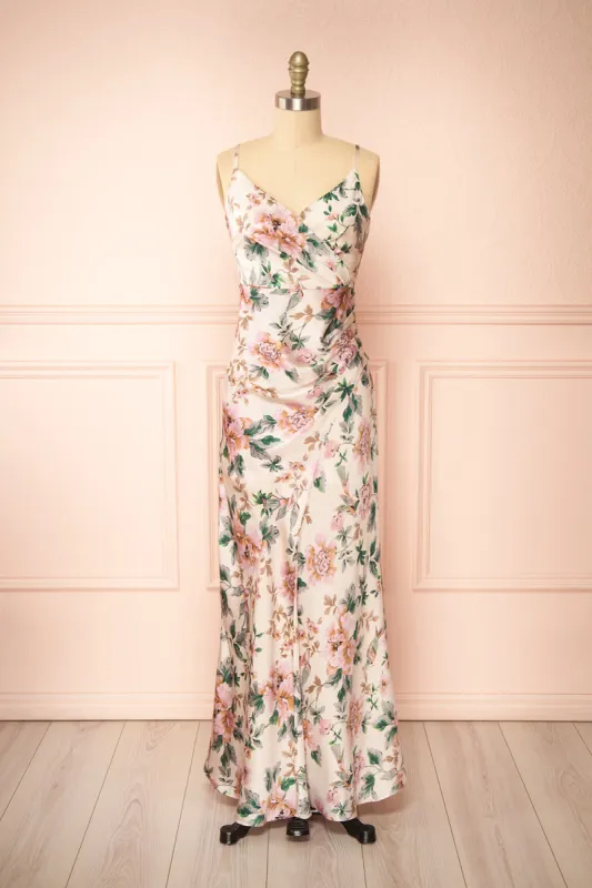 Joulanne | Floral Maxi Dress with High Slit sold by Boutique 1861