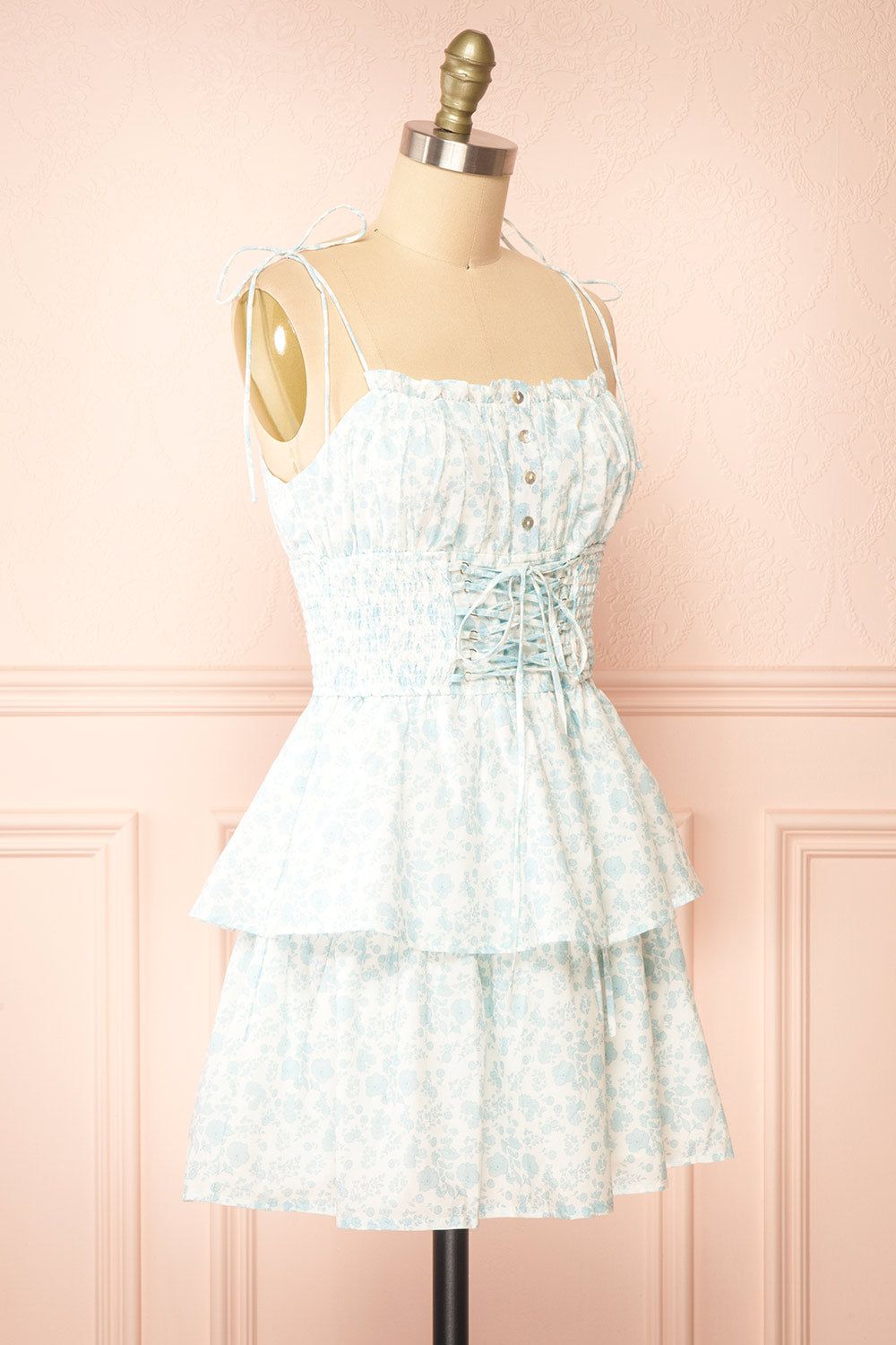 Operetta | White Short Dress w/ Floral Pattern sold by Boutique 1861 product image thumbnail 3