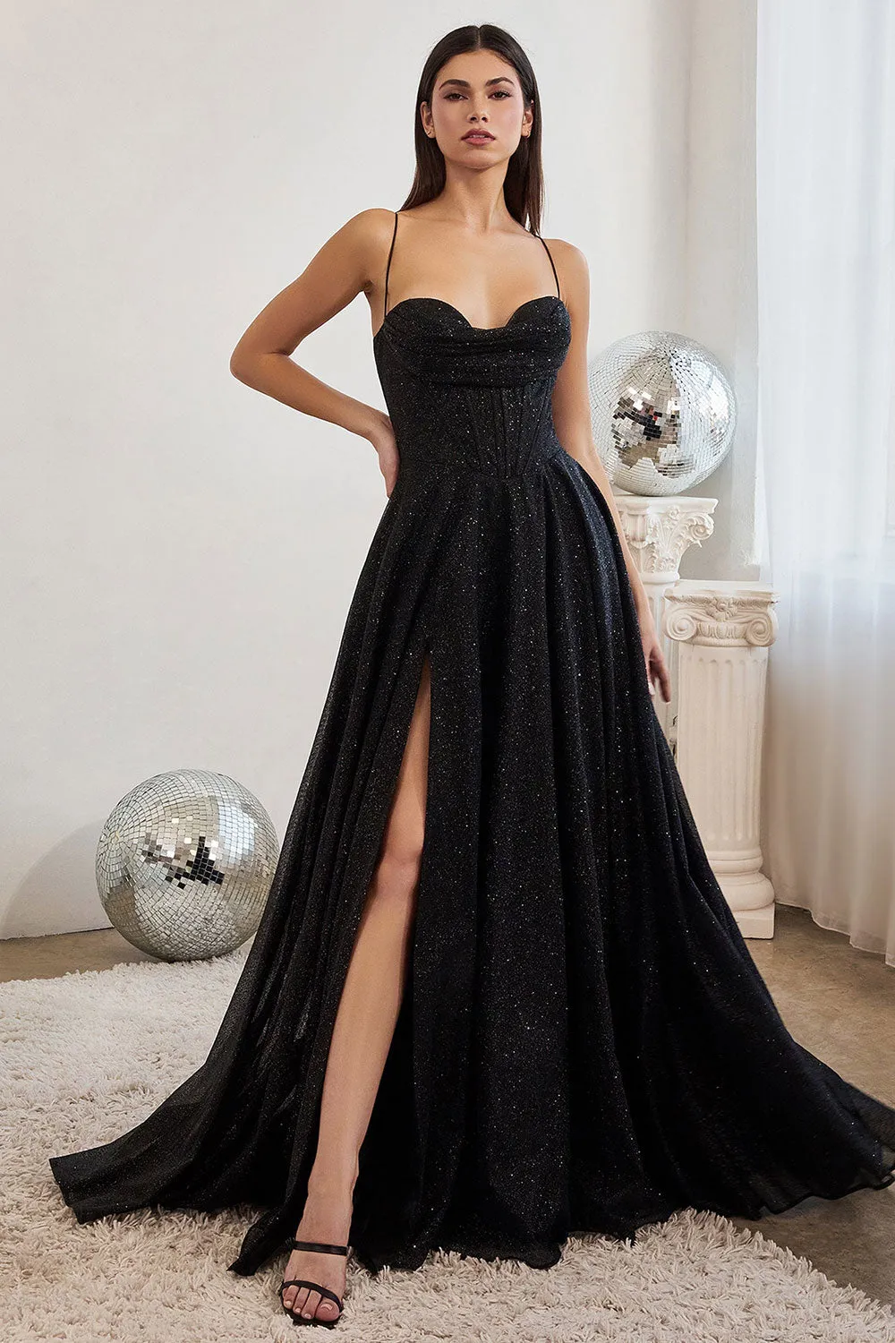 Lexy Black | Sparkly Cowl Neck Maxi Dress sold by Boutique 1861 product image thumbnail 2