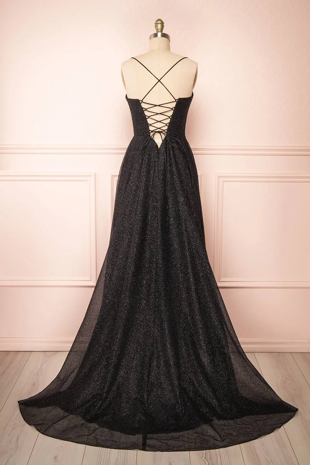 Lexy Black | Sparkly Cowl Neck Maxi Dress sold by Boutique 1861 product image thumbnail 5