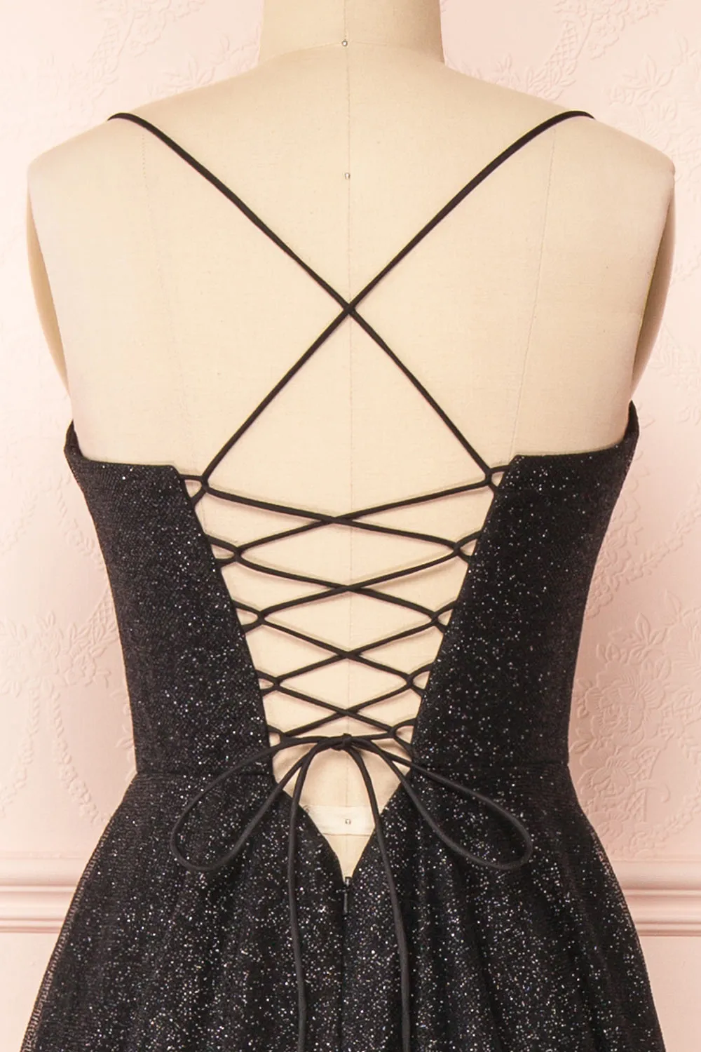 Lexy Black | Sparkly Cowl Neck Maxi Dress sold by Boutique 1861 product image thumbnail 4