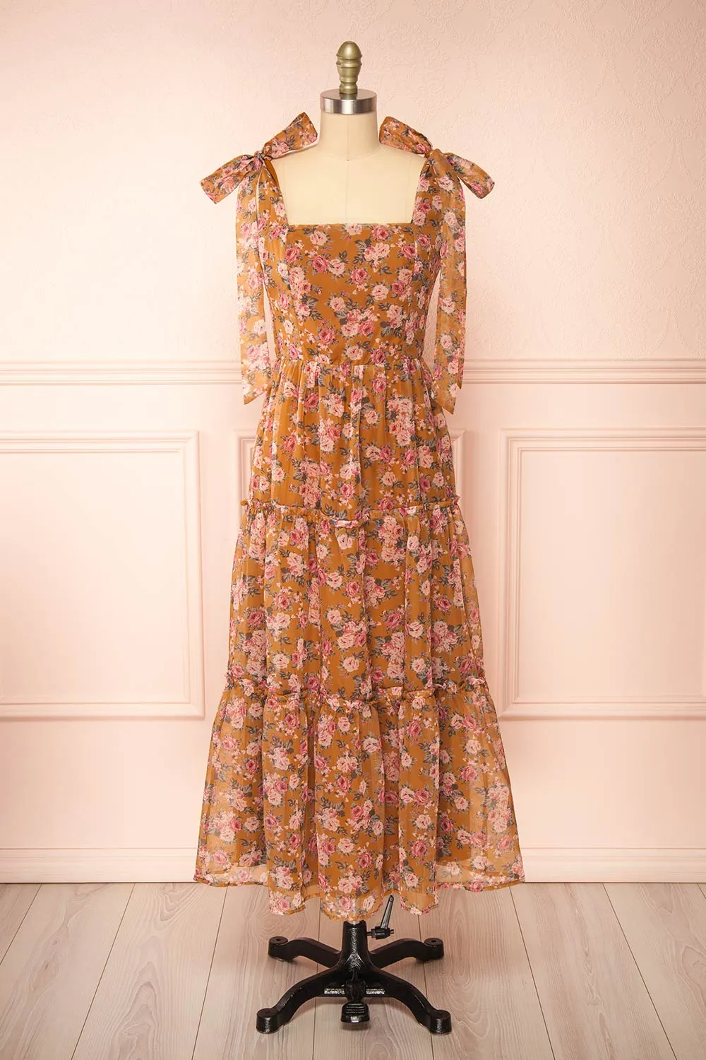 Orilee | Floral A-Line Midi Dress sold by Boutique 1861