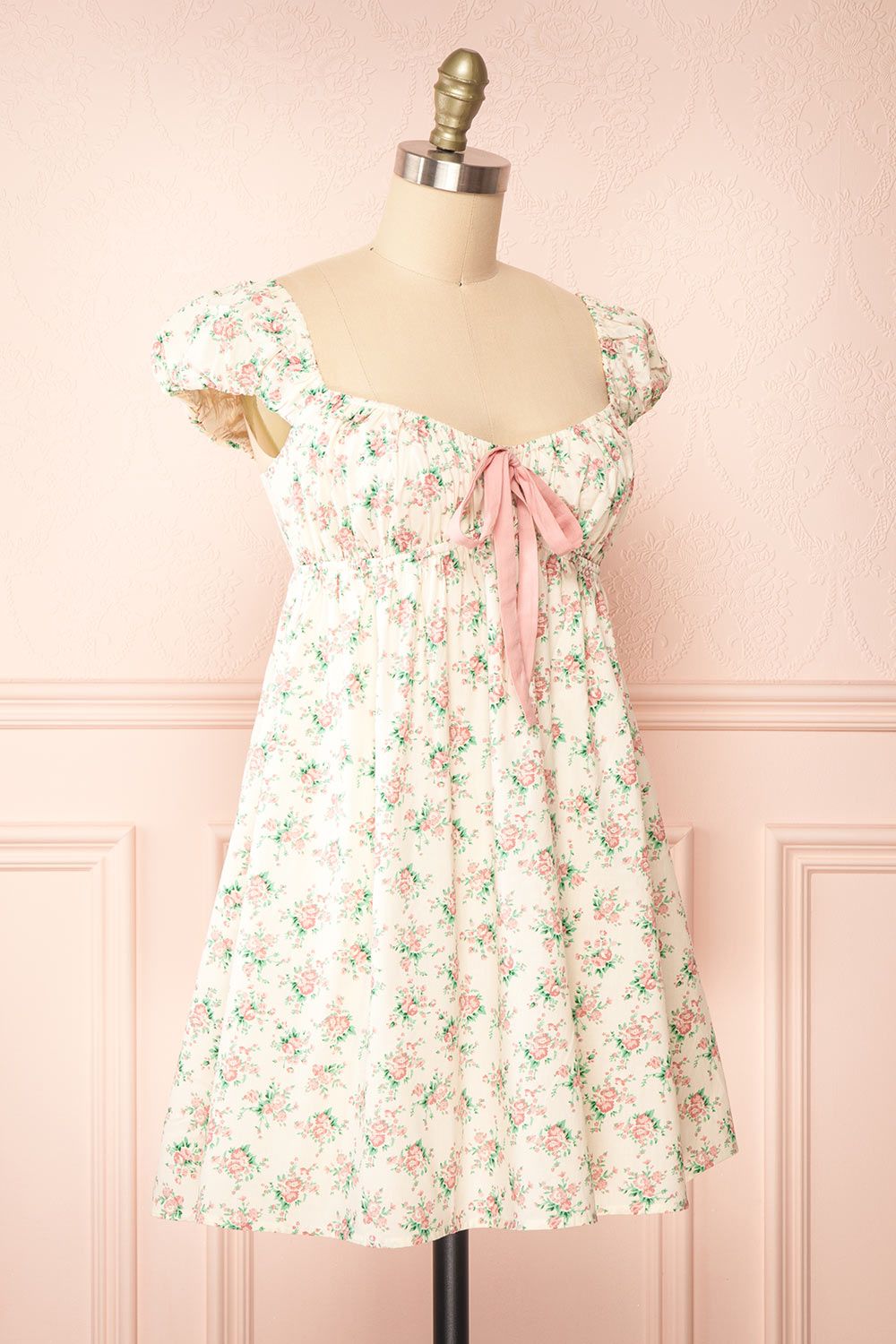 Junia | Short Floral Babydoll Dress w/ Bow sold by Boutique 1861 product image thumbnail 3