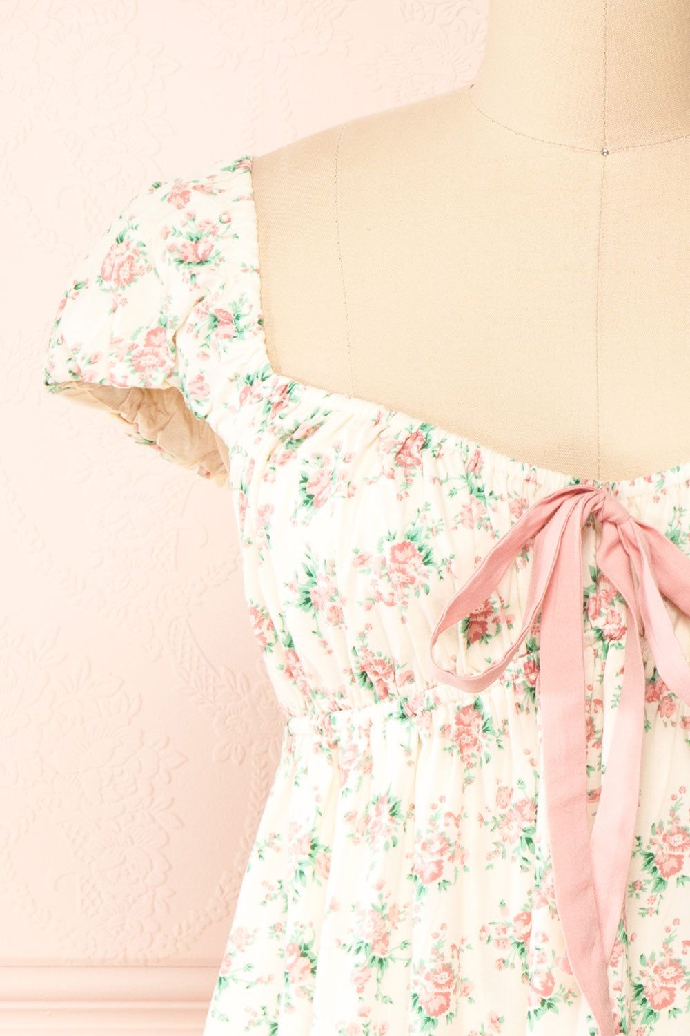 Junia | Short Floral Babydoll Dress w/ Bow sold by Boutique 1861 product image thumbnail 2