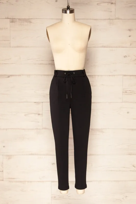 Sasso Black | Straight Leg Jogger Pants w/ Pockets sold by Boutique 1861