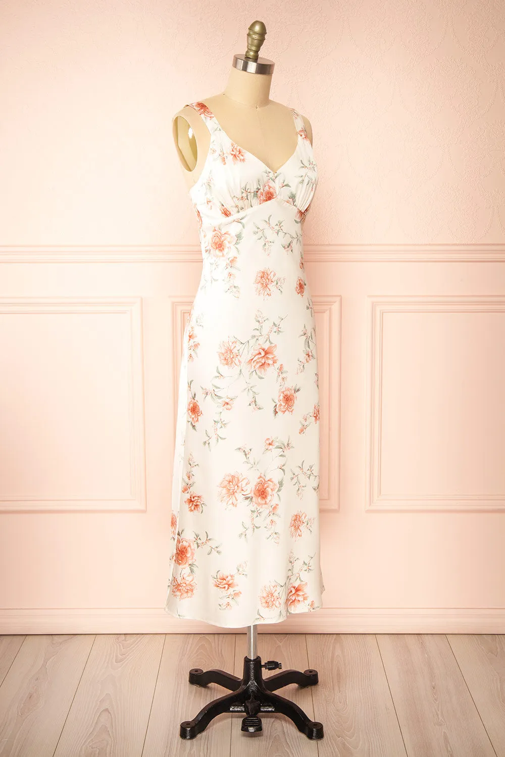 Charlize | Floral Satin Midi Dress sold by Boutique 1861 product image thumbnail 3