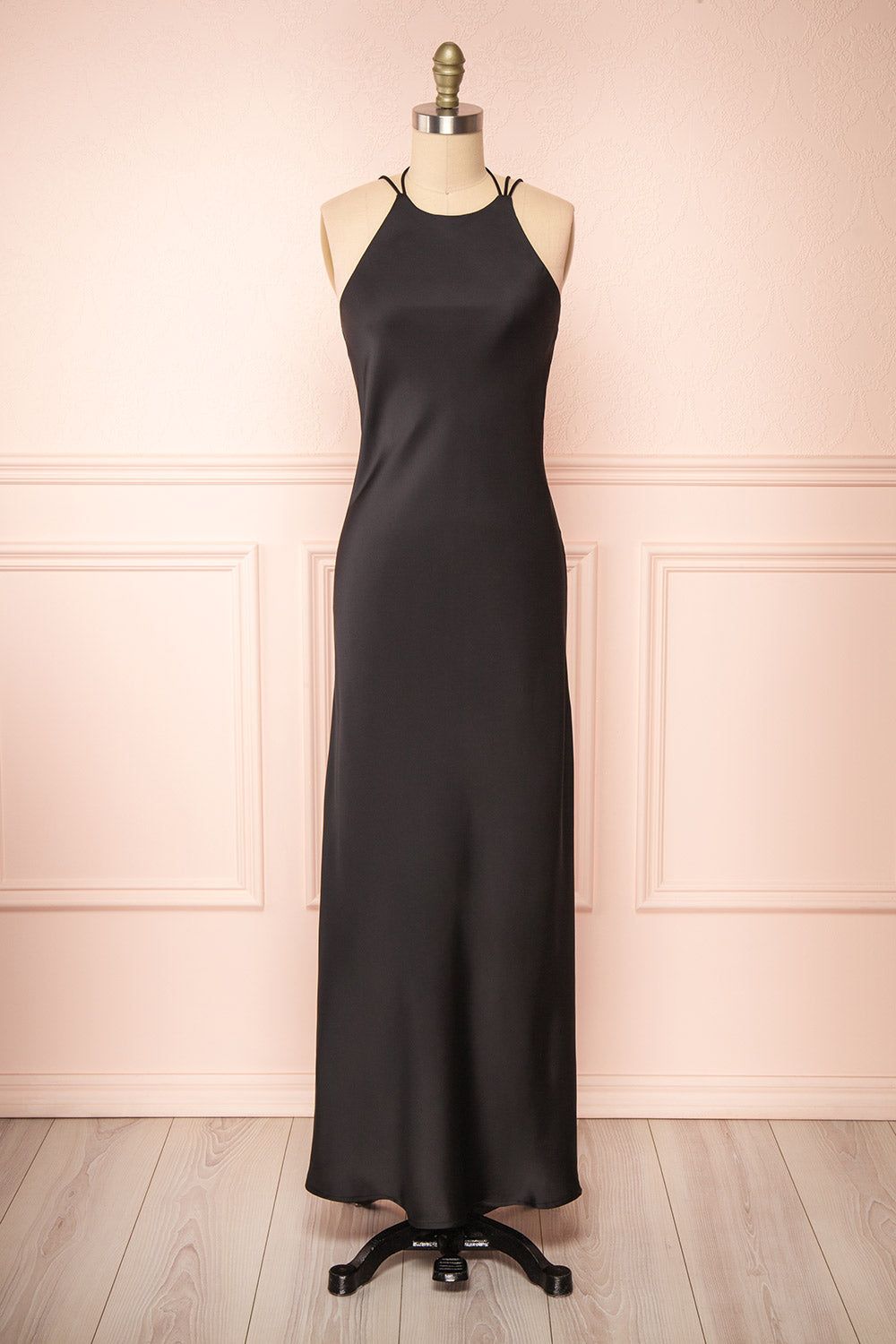Nairobi Black | Satin Maxi Dress w/ Open Back sold by Boutique 1861 product image thumbnail 4