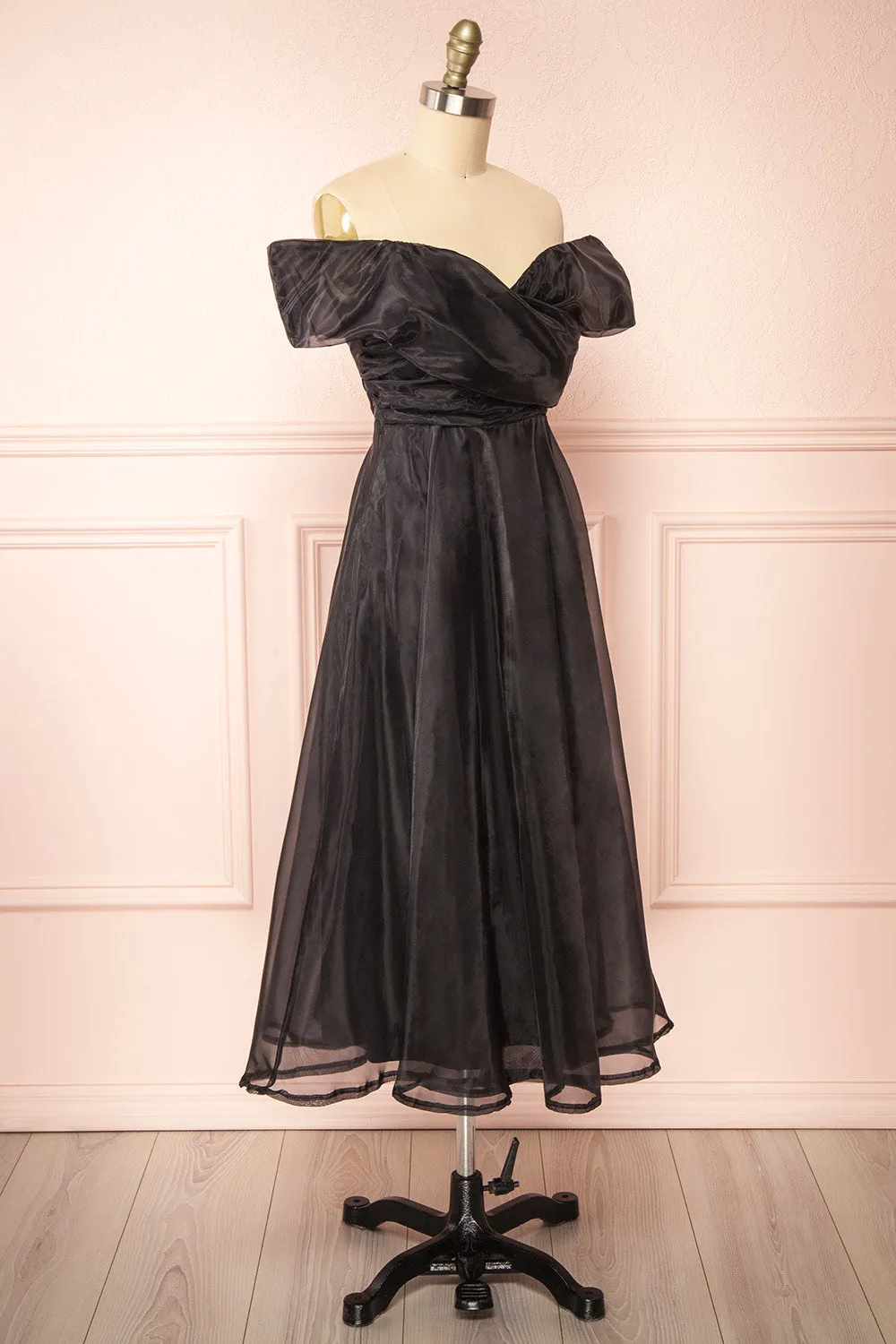 Holly Black | Off-Shoulder Organza Midi Dress sold by Boutique 1861 product image thumbnail 4
