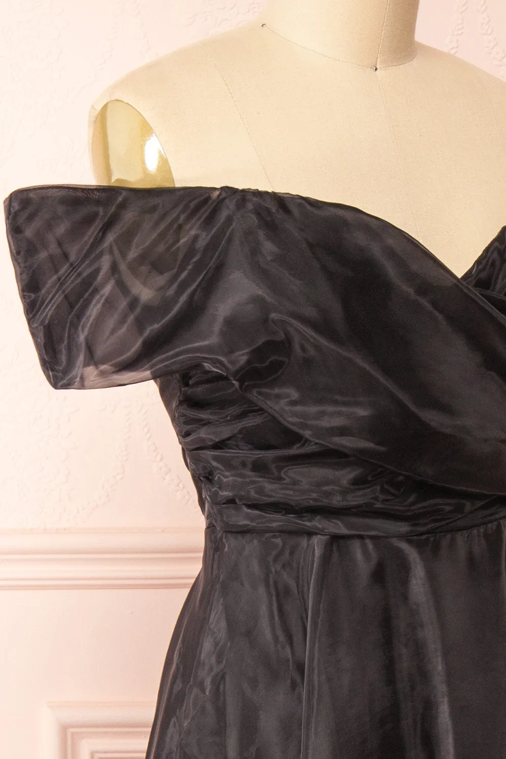Holly Black | Off-Shoulder Organza Midi Dress sold by Boutique 1861 product image thumbnail 5