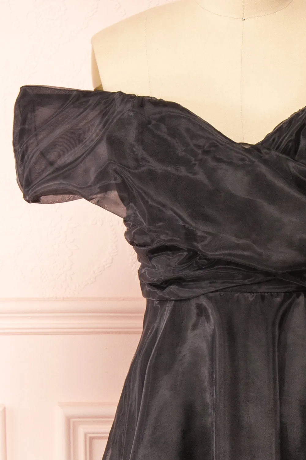 Holly Black | Off-Shoulder Organza Midi Dress sold by Boutique 1861 product image thumbnail 3